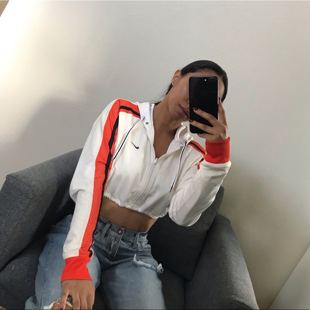 Reversible Nike drawstring crop zip jacket